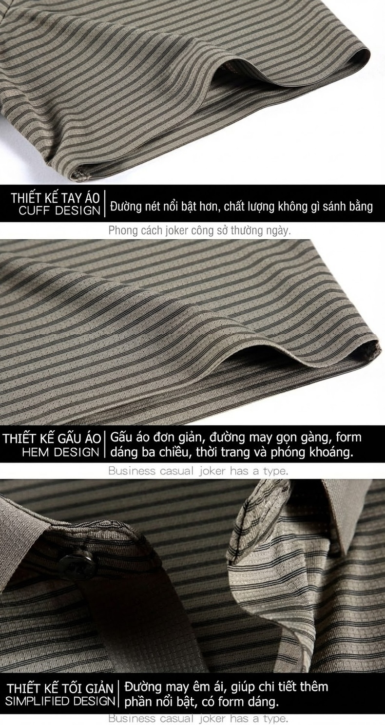 Áo Polo Nam Trung Niên Lụa Tằm Mềm Mát Thoáng Khí Màu Xám, Đen, Trắng chi tiết 28
