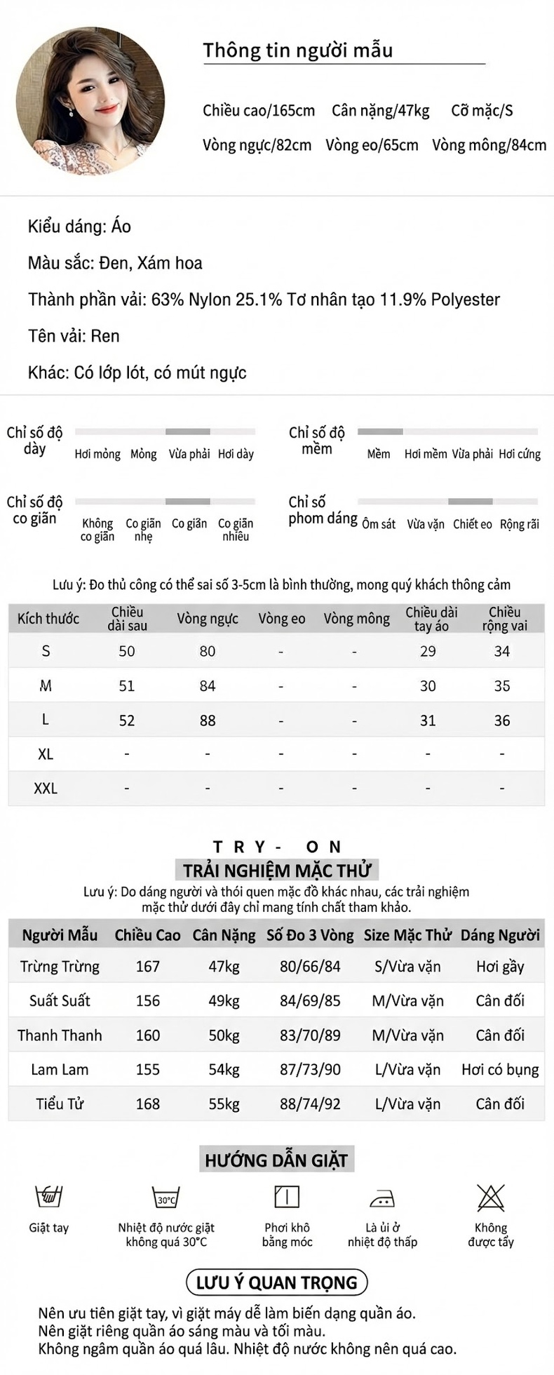 Áo Ren Nữ Tay Ngắn Cổ chữ V Thiết Kế Ôm Dáng Màu Đen, Trắng, Hồng chi tiết 2