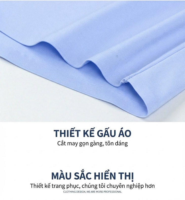 Áo Sơ Mi Dài Tay Nam Cao Cấp Co Giãn Không Nhăn Màu Xanh Nhạt, Tím, Xanh Dương, Xám chi tiết 9