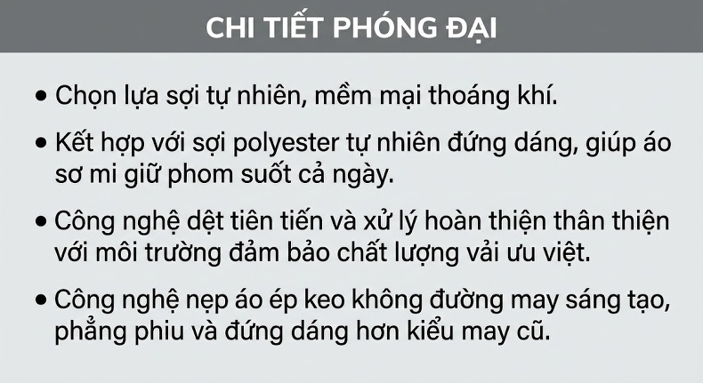 Áo Sơ Mi Dài Tay Nam Chống Thấm Nước Co Giãn Thoải Mái Màu Trắng, Xanh, Tím, Đen... chi tiết 6