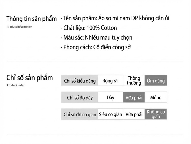 Áo Sơ Mi Dài Tay Nam Cotton Chống Nhăn Màu Trắng, Xanh Da Trời, Xanh Sọc... chi tiết 9