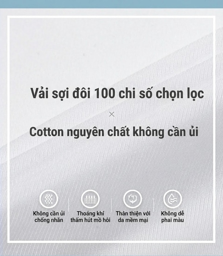 Áo Sơ Mi Dài Tay Nam Cotton Chống Nhăn Màu Trắng, Xanh Da Trời, Xanh Sọc... chi tiết 3