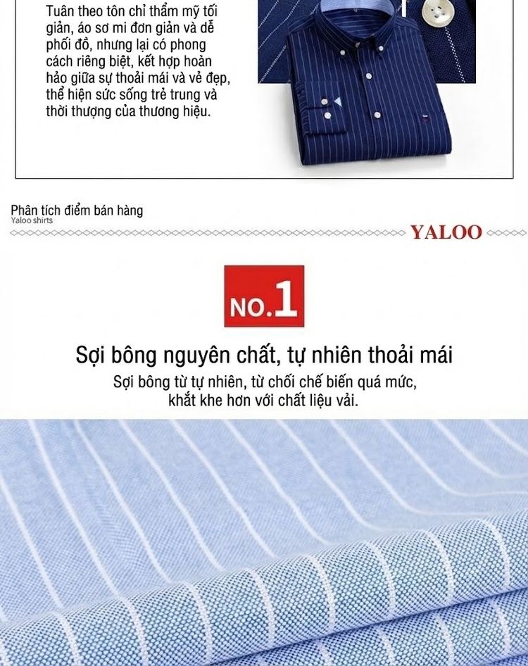 Áo Sơ Mi Dài Tay Nam Cotton Ôm Dáng Thời Trang Công Sở Màu Trắng, Xanh, Đen, Hồng... chi tiết 3