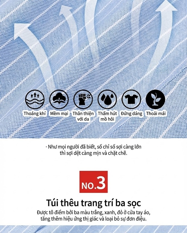 Áo Sơ Mi Dài Tay Nam Cotton Ôm Dáng Thời Trang Công Sở Màu Trắng, Xanh, Đen, Hồng... chi tiết 5