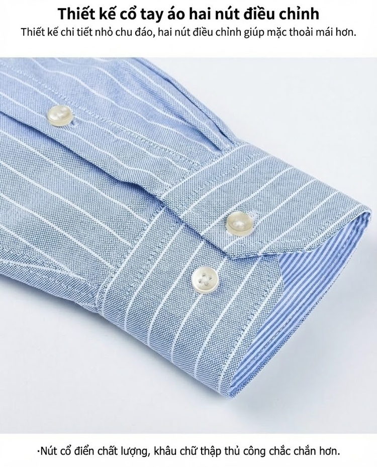 Áo Sơ Mi Dài Tay Nam Cotton Ôm Dáng Thời Trang Công Sở Màu Trắng, Xanh, Đen, Hồng... chi tiết 7