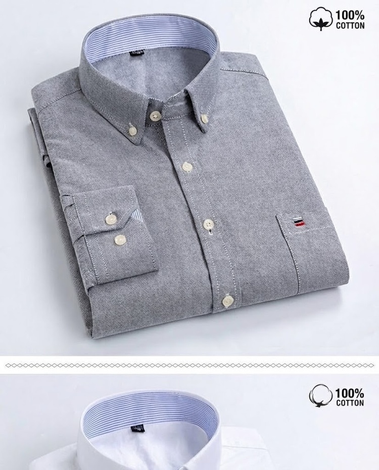 Áo Sơ Mi Dài Tay Nam Cotton Ôm Dáng Thời Trang Công Sở Màu Trắng, Xanh, Đen, Hồng... chi tiết 10