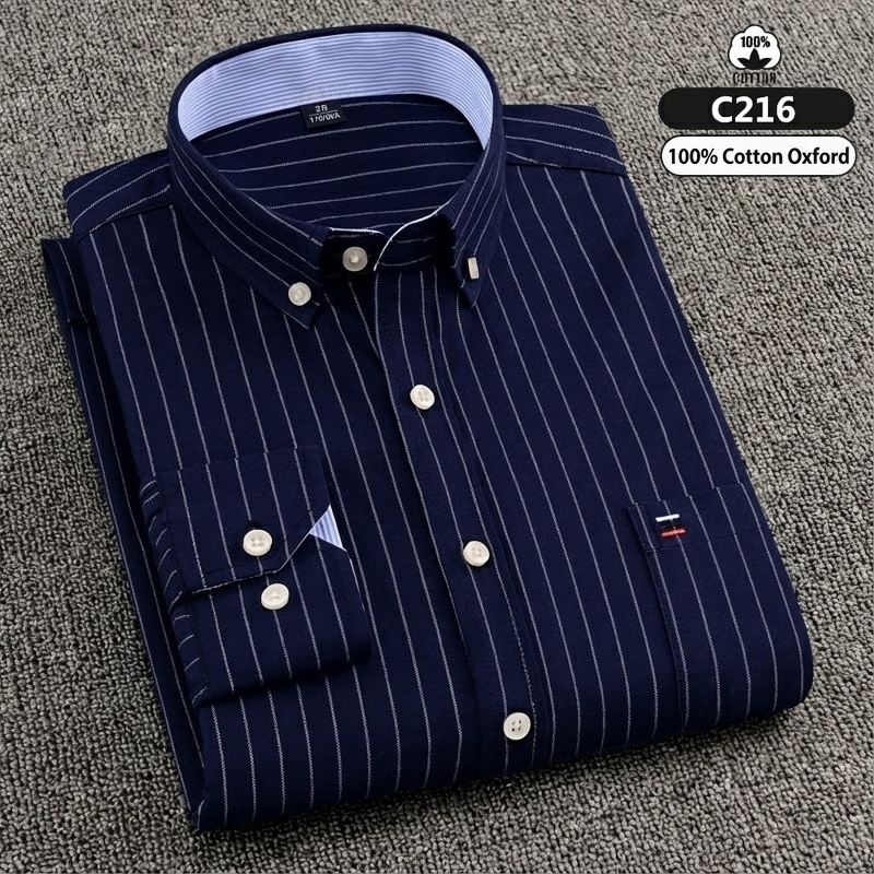 Áo Sơ Mi Dài Tay Nam Cotton Ôm Dáng Thời Trang Công Sở Màu Trắng, Xanh, Đen, Hồng...