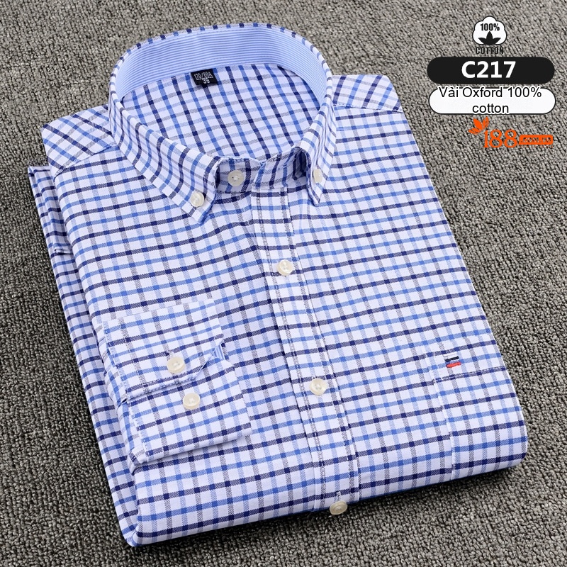 Áo Sơ Mi Dài Tay Nam Cotton Ôm Dáng Thời Trang Công Sở Màu Trắng, Xanh, Đen, Hồng...