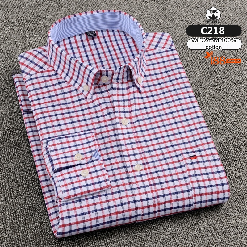 Áo Sơ Mi Dài Tay Nam Cotton Ôm Dáng Thời Trang Công Sở Màu Trắng, Xanh, Đen, Hồng...