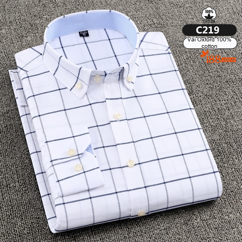 Áo Sơ Mi Dài Tay Nam Cotton Ôm Dáng Thời Trang Công Sở Màu Trắng, Xanh, Đen, Hồng...