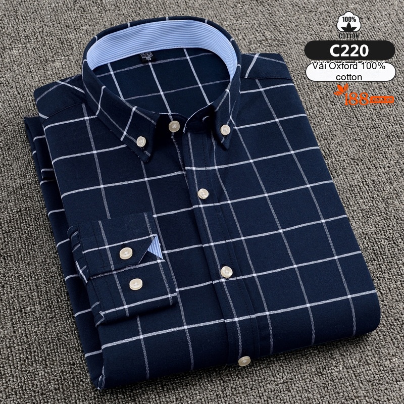 Áo Sơ Mi Dài Tay Nam Cotton Ôm Dáng Thời Trang Công Sở Màu Trắng, Xanh, Đen, Hồng...