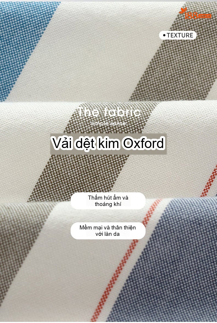 Áo Sơ Mi Dài Tay Nam Cotton Oxford Chống Nhăn Kẻ Sọc Công Sở Màu Xanh, Đen, Trắng, Xám... chi tiết 7