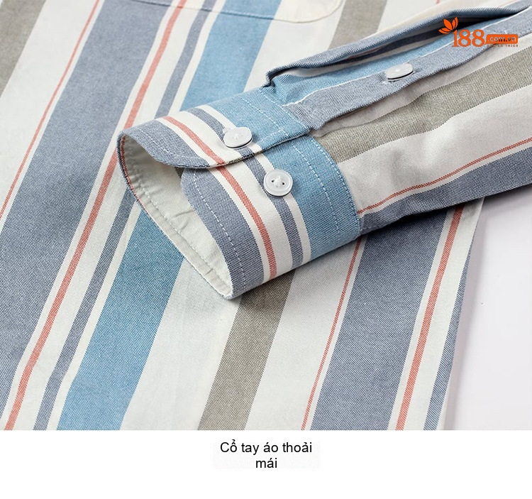 Áo Sơ Mi Dài Tay Nam Cotton Oxford Chống Nhăn Kẻ Sọc Công Sở Màu Xanh, Đen, Trắng, Xám... chi tiết 18