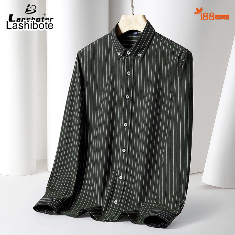 Áo Sơ Mi Dài Tay Nam Cotton Oxford Chống Nhăn Kẻ Sọc Công Sở Màu Xanh, Đen, Trắng, Xám...