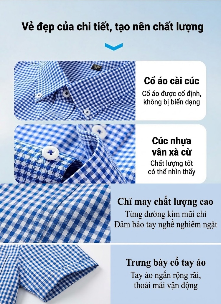 Áo Sơ Mi Dài Tay Nam Cotton Oxford Dáng Ôm Vừa Vặn Nhiều Màu chi tiết 12