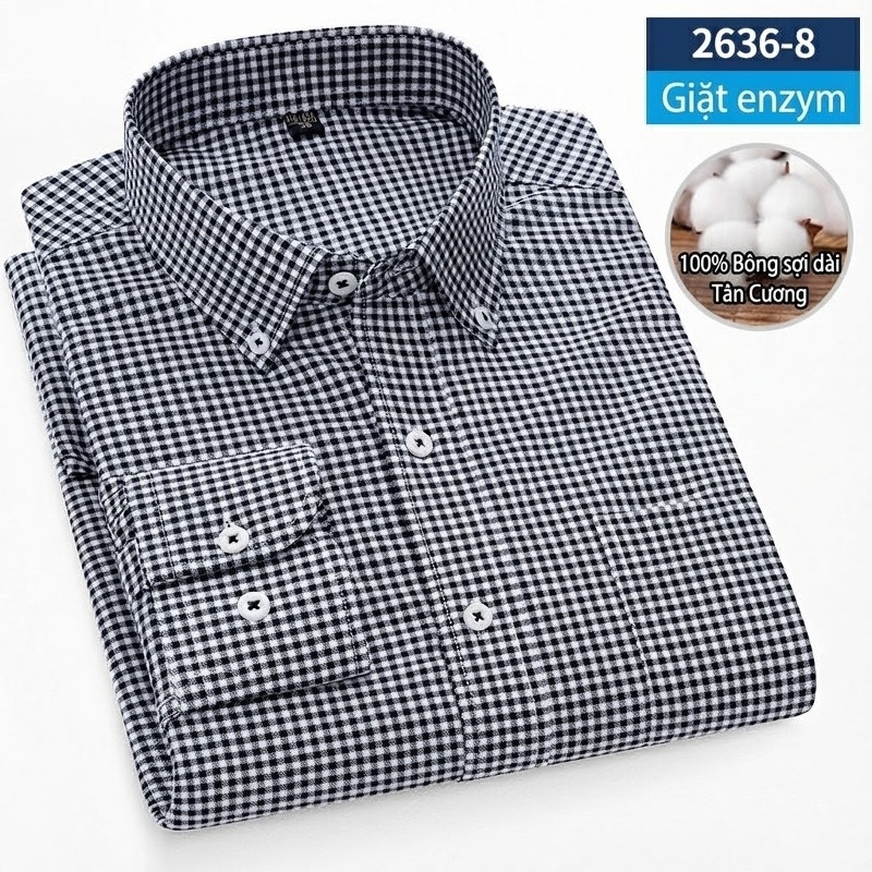 Áo Sơ Mi Dài Tay Nam Cotton Oxford Dáng Ôm Vừa Vặn Nhiều Màu