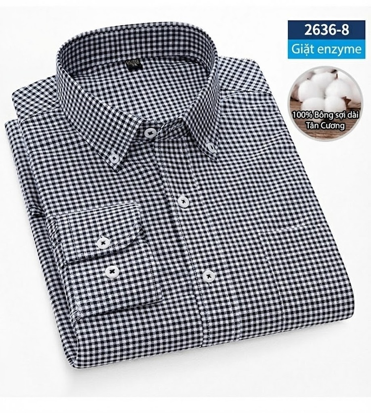 Áo Sơ Mi Dài Tay Nam Cotton Oxford Dáng Ôm Vừa Vặn Nhiều Màu chi tiết 23