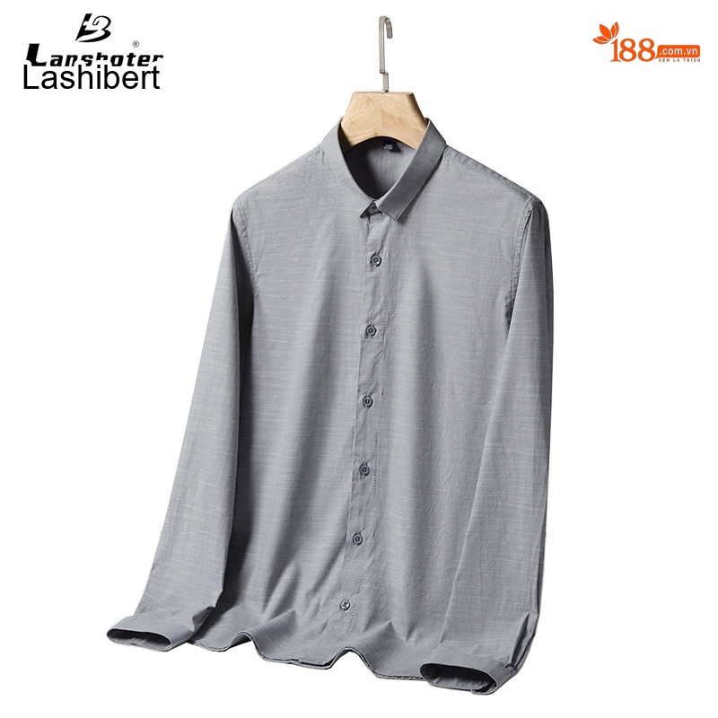 Áo Sơ Mi Dài Tay Nam Cotton Oxford Gân Tre Màu Trắng, Xám, Phong Cách Công Sở