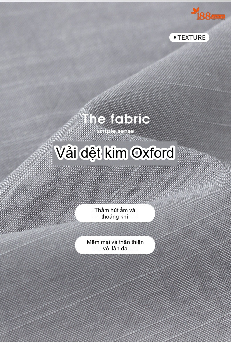 Áo Sơ Mi Dài Tay Nam Cotton Oxford Gân Tre Màu Trắng, Xám, Phong Cách Công Sở chi tiết 6