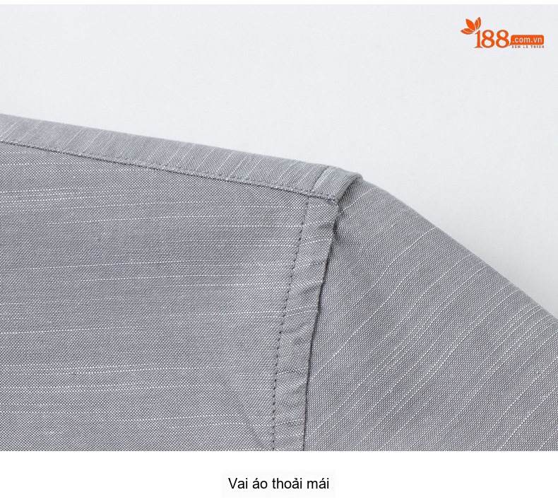 Áo Sơ Mi Dài Tay Nam Cotton Oxford Gân Tre Màu Trắng, Xám, Phong Cách Công Sở chi tiết 13