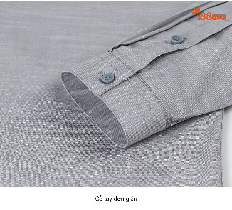 Áo Sơ Mi Dài Tay Nam Cotton Oxford Gân Tre Màu Trắng, Xám, Phong Cách Công Sở chi tiết 14