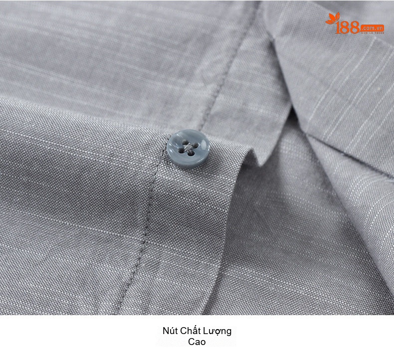 Áo Sơ Mi Dài Tay Nam Cotton Oxford Gân Tre Màu Trắng, Xám, Phong Cách Công Sở chi tiết 15