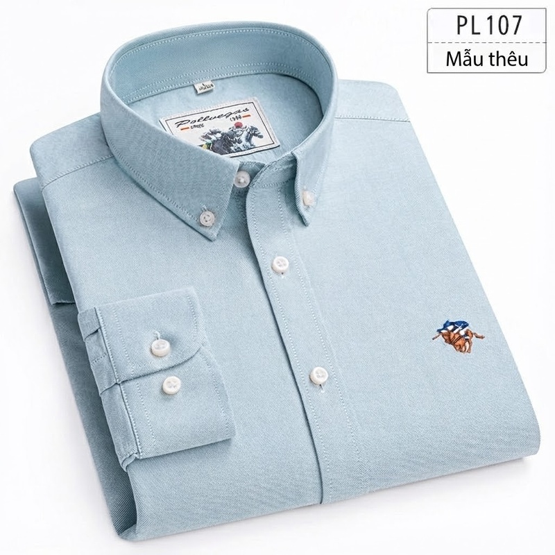 Áo Sơ Mi Dài Tay Nam Cotton Oxford Thường Ngày Màu Trắng, Xanh Dương, Hồng, Tím...