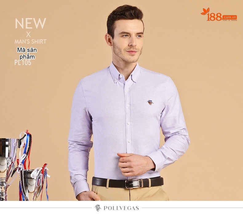 Áo Sơ Mi Dài Tay Nam Cotton Oxford Thường Ngày Màu Trắng, Xanh Dương, Hồng, Tím... chi tiết 11