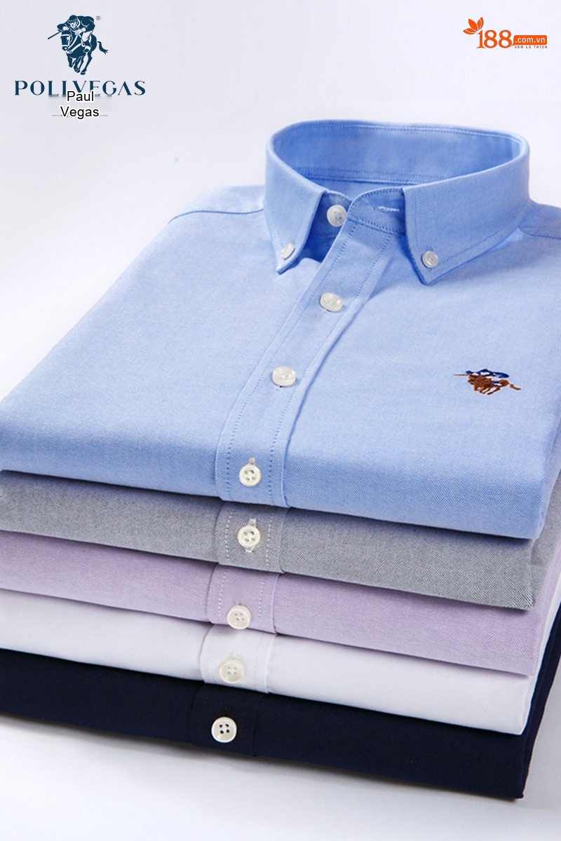 Áo Sơ Mi Dài Tay Nam Cotton Oxford Thường Ngày Màu Trắng, Xanh Dương, Hồng, Tím... chi tiết 19