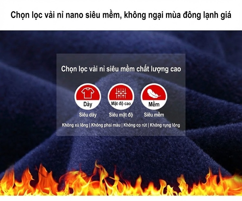 Áo Sơ Mi Dài Tay Nam Dáng Ôm Giữ Ấm Lót Lông Dày Dặn Màu Vàng, Đỏ, Đen, Xanh... chi tiết 3