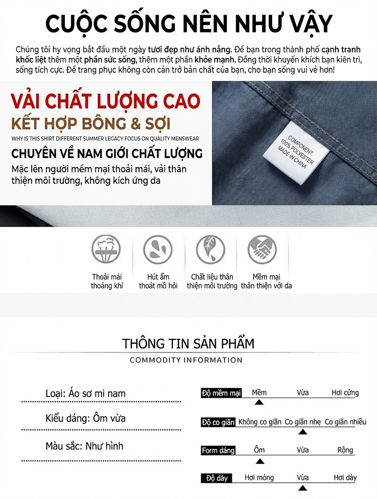Áo Sơ Mi Dài Tay Nam Họa Tiết Kỹ Thuật Số Chống Nhăn Màu Đen, Trắng chi tiết 3