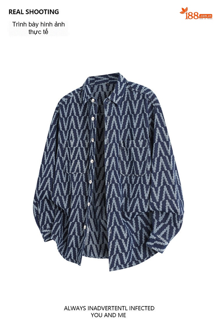 Áo Sơ Mi Dài Tay Nam Họa Tiết Sọc Caro Phong Cách Casual Màu Xanh Navy chi tiết 8