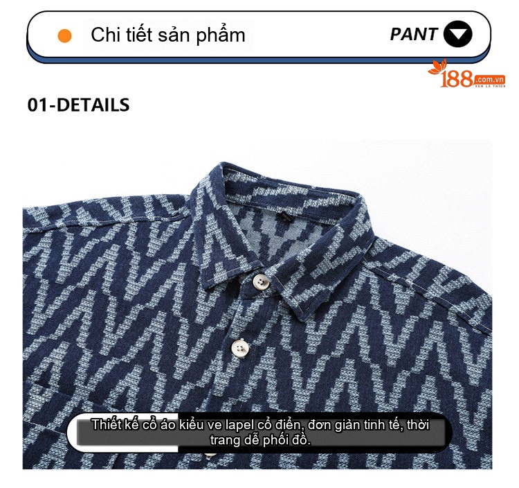 Áo Sơ Mi Dài Tay Nam Họa Tiết Sọc Caro Phong Cách Casual Màu Xanh Navy chi tiết 10