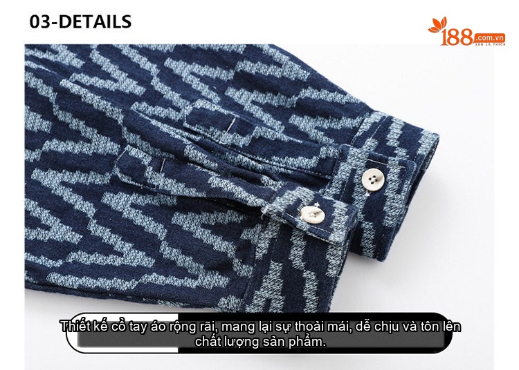 Áo Sơ Mi Dài Tay Nam Họa Tiết Sọc Caro Phong Cách Casual Màu Xanh Navy chi tiết 12
