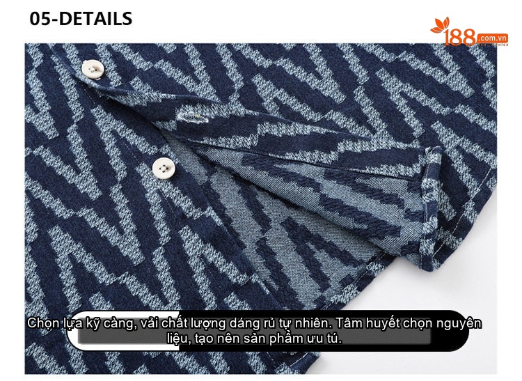 Áo Sơ Mi Dài Tay Nam Họa Tiết Sọc Caro Phong Cách Casual Màu Xanh Navy chi tiết 14