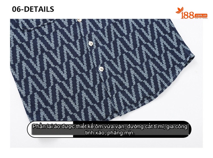 Áo Sơ Mi Dài Tay Nam Họa Tiết Sọc Caro Phong Cách Casual Màu Xanh Navy chi tiết 15