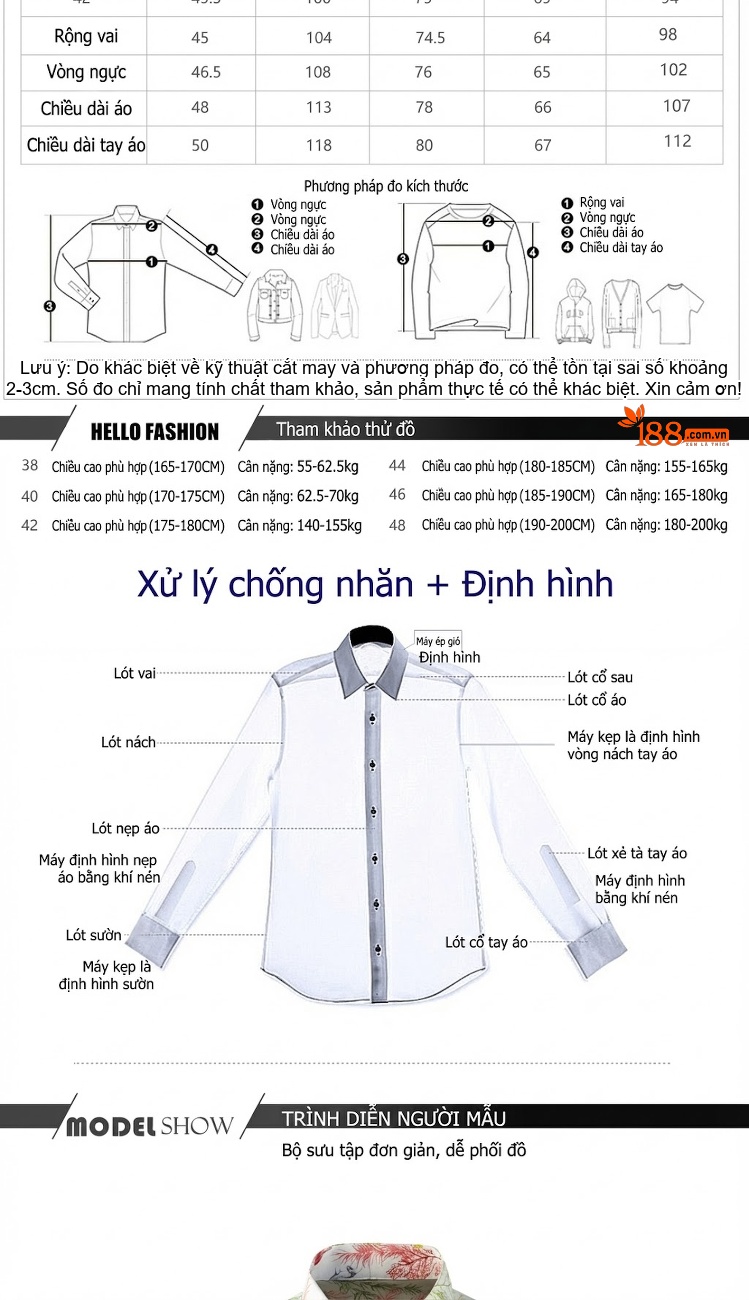 Áo Sơ Mi Dài Tay Nam In Hoa Họa Tiết Cotton chi tiết 2