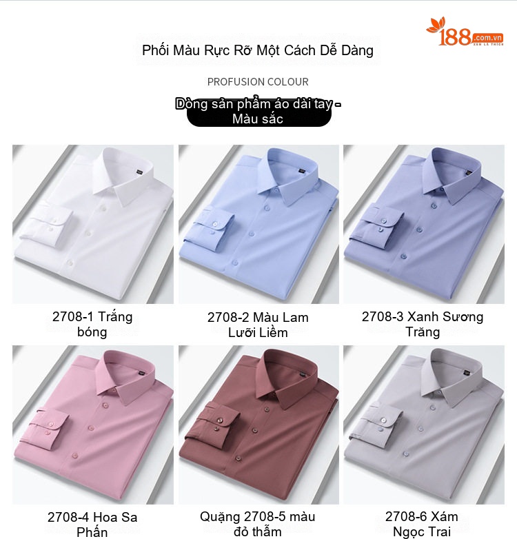 Áo Sơ Mi Dài Tay Nam Lụa Tằm Tơ Modal Màu Hồng, Đỏ, Xám, Xanh... chi tiết 18