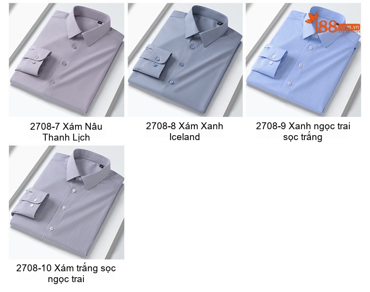 Áo Sơ Mi Dài Tay Nam Lụa Tằm Tơ Modal Màu Hồng, Đỏ, Xám, Xanh... chi tiết 19
