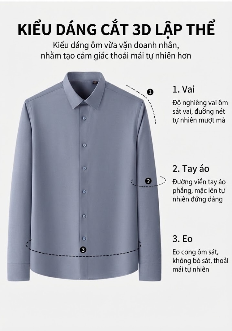 Áo Sơ Mi Dài Tay Nam Lụa Tằm Tơ Modal Màu Hồng, Đỏ, Xám, Xanh... chi tiết 9