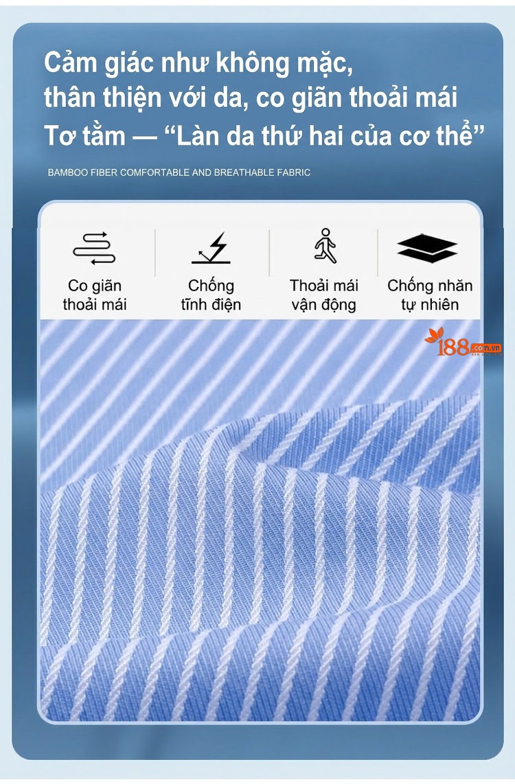 Áo Sơ Mi Dài Tay Nam Lụa Tằm Tơ Modal Màu Hồng, Đỏ, Xám, Xanh... chi tiết 3