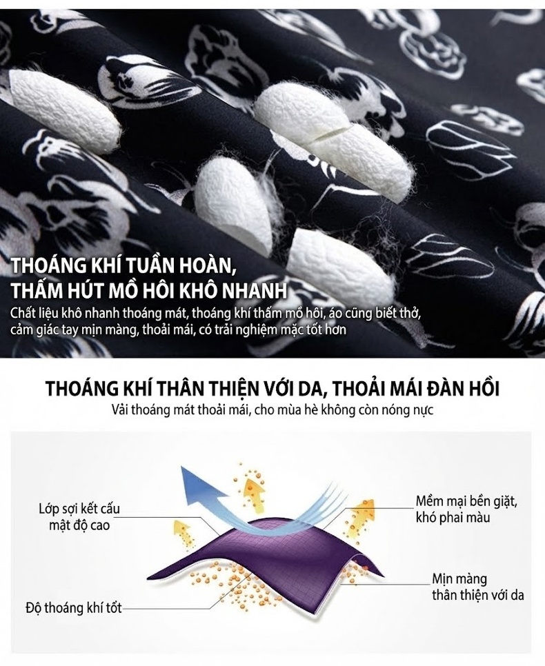 Áo Sơ Mi Dài Tay Nam Lụa Tơ Tằm Họa Tiết Hoa Lá Phong Cách Thời Trang chi tiết 8
