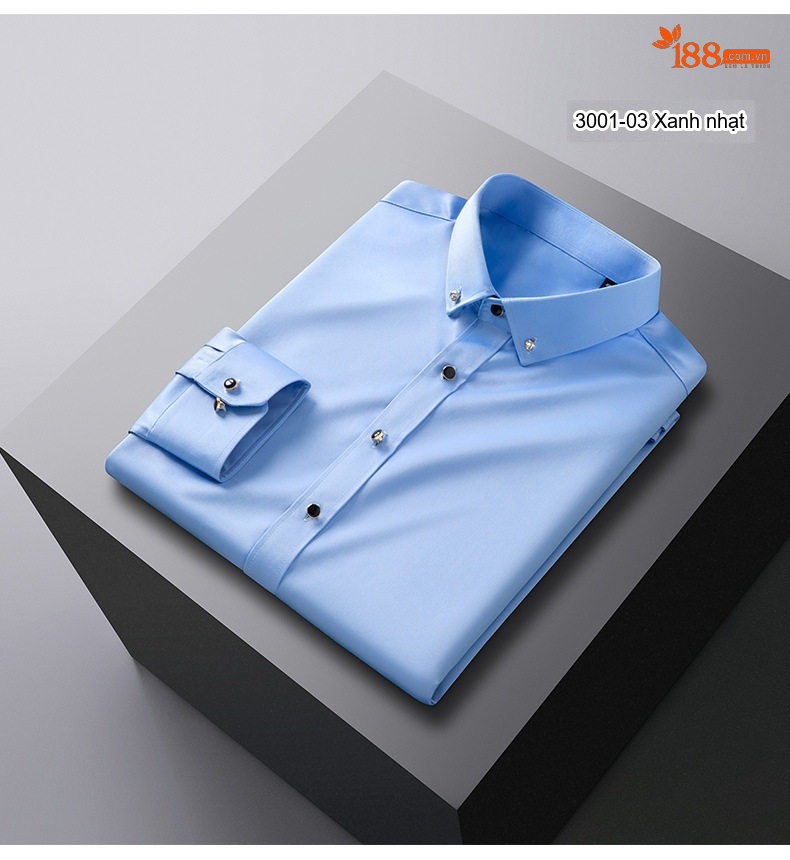 Áo Sơ Mi Dài Tay Nam Mềm Mịn Co Giãn Chống Nhăn Màu Đen, Trắng, Xám, Xanh... chi tiết 13