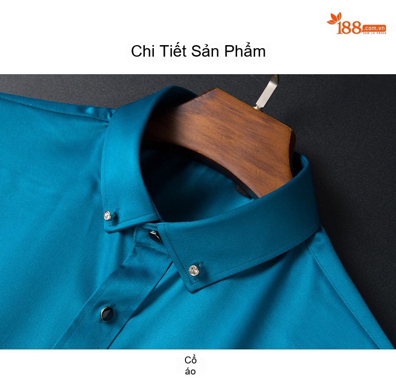 Áo Sơ Mi Dài Tay Nam Mềm Mịn Co Giãn Chống Nhăn Màu Đen, Trắng, Xám, Xanh... chi tiết 15