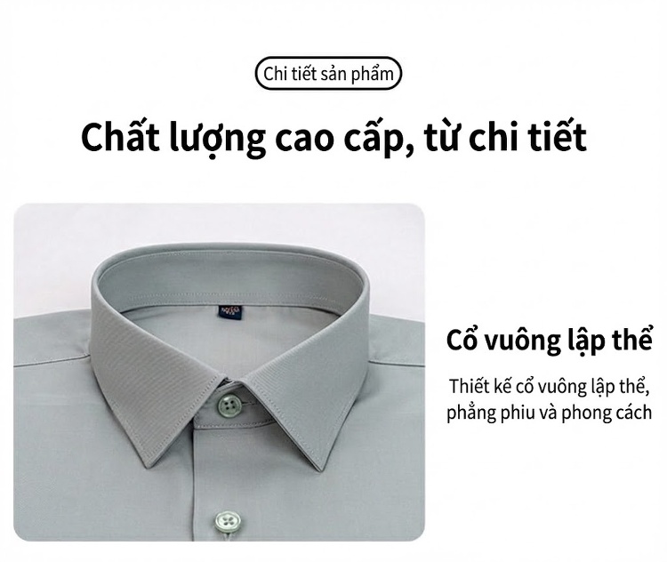 Áo Sơ Mi Dài Tay Nam Modal Lụa Tằm Màu Trắng, Xanh Dương, Xám, Hồng... chi tiết 8
