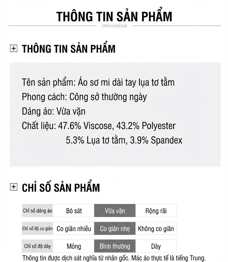 Áo Sơ Mi Dài Tay Nam Ôm Dáng Lụa Tằm Không Nhăn Màu Xanh Dương, Xám, Trắng, Xám Xanh Lá chi tiết 9