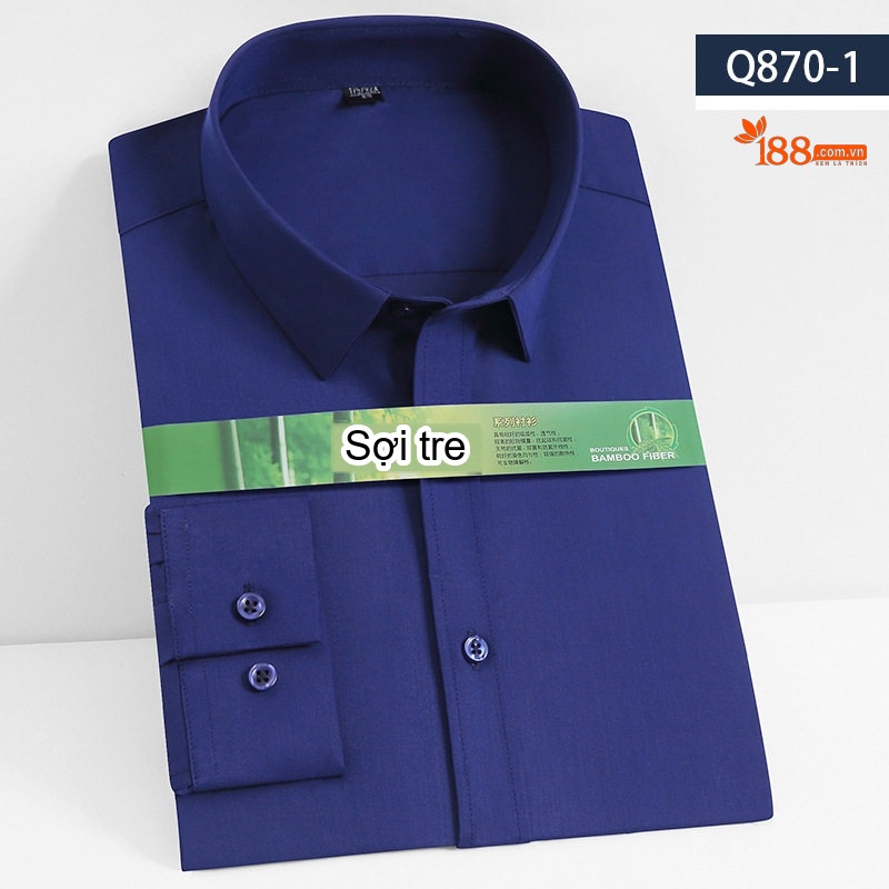 Áo Sơ Mi Dài Tay Nam Sợi Tre Thu Đông Màu Trắng, Đen, Xanh, Tím...