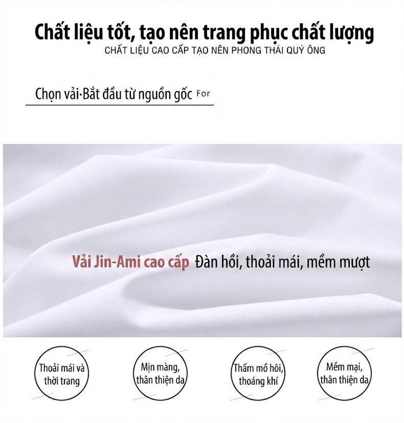 Áo Sơ Mi Nam Cao Cấp Co Giãn Thoải Mái Không Nhăn Không Đường May Màu Xanh Lam chi tiết 5