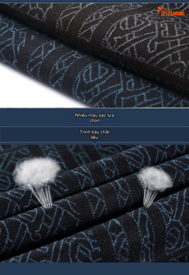 Áo Sơ Mi Nam Cashmere Dài Tay Lót Lông Giữ Nhiệt Phong Cách Trung Niên Màu Xanh Đen chi tiết 14