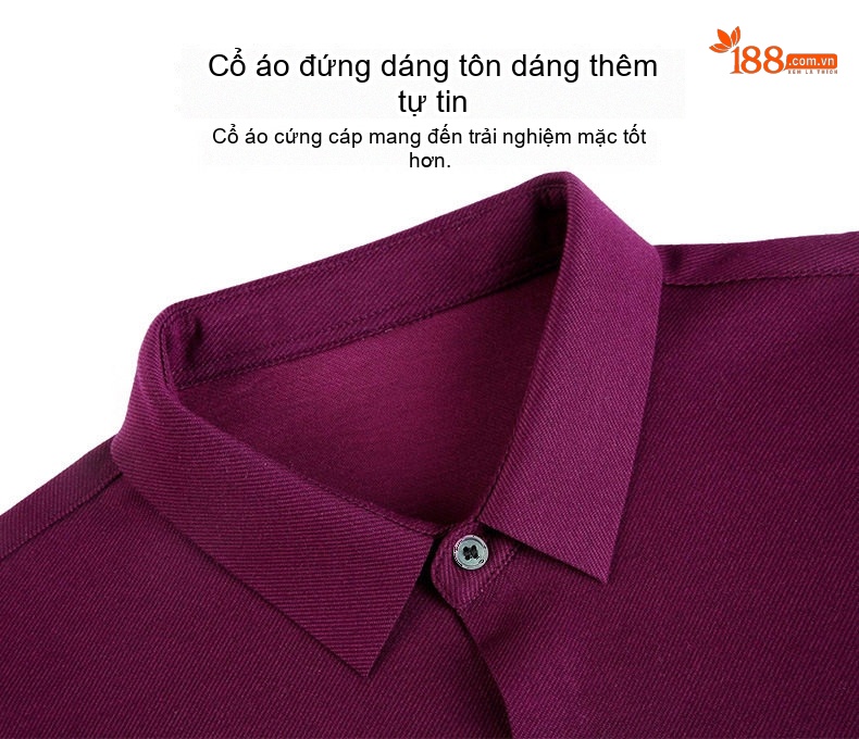 Áo Sơ Mi Nam Cashmere Lông Cừu Dài Tay Màu Đen, Xám, Tím, Xanh Navy... chi tiết 4